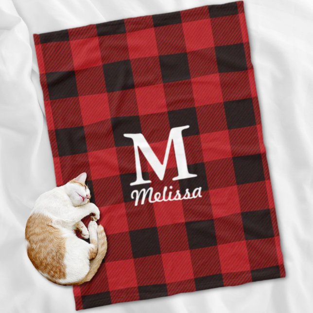 Cobertor De Velo casaco Natal xadrez de lumberjack de búfalo vermel (cottage Christmas Red buffalo lumberjack plaid Fleece Blanket)