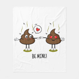 Cobertor De Velo Casal de Amor Emoji de Poop Personalizado
