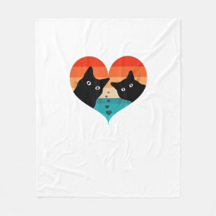 Cobertor De Velo Casal De Gato - Retro Vintage - Camisa Engraçada N