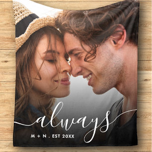 Cobertor De Velo Casal de Script de Fotografia Moderno Ama Sempre F