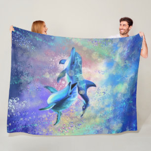 Cobertor De Velo Casal Dolphin Fleece Blanket