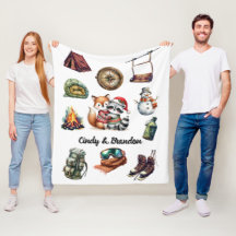 Casal Feriado de Natal no Exterior da Fox Raccoon