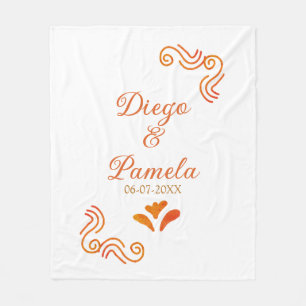 Cobertor De Velo casal nome de casamento espanhol rústico amarelo l