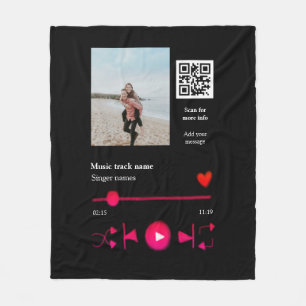 Cobertor De Velo Casal personalizado do player de música