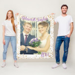 Cobertor De Velo Casamento de fotografia personalizada russa e bran<br><div class="desc">Fotografia russa branca e lavanda cobertor de velo de casamento,  um presente para o recém-casado,  um cobertor personalizado de foto de casamento</div>