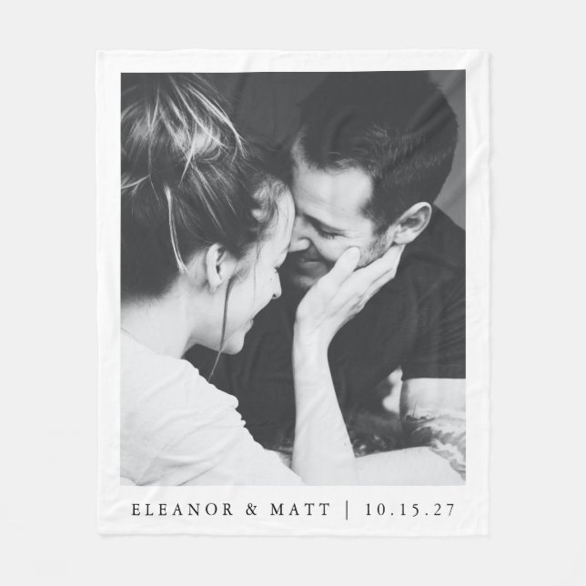 Cobertor De Velo Casamento de Fotografias de Casal Branco Minimalis (Frente)
