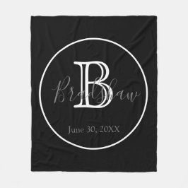 Cobertor De Velo Casamento Mínimo e Elegante de Monograma Branco e