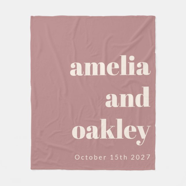 Cobertor De Velo Casamento Personalizado De Rosa De Dusty Minimalis (Frente)
