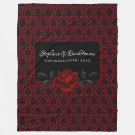 Cobertor De Velo Casamento Rosa Vermelha Damasco Gótico