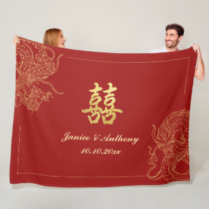Cobertor De Velo Casamento Tradicional Chinês Vermelho de Phoenix D