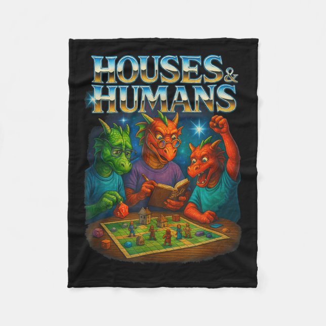 Cobertor De Velo Casas E Humanos Divertido Jogo Rpg Jogadores Homen (Frente)