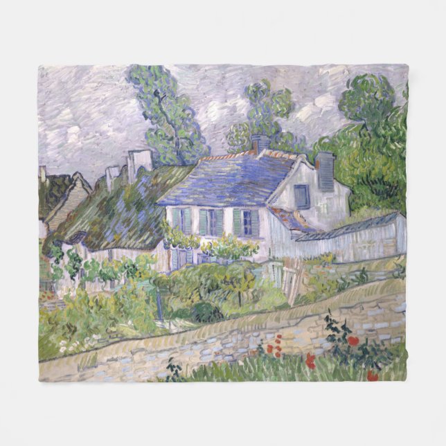 Cobertor De Velo Casas em Auvers de Vincent van Gogh (Frente (Horizontal))