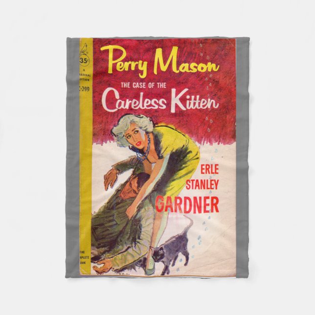 Cobertor De Velo Caso da capa do livro descuidada do gatinho (Frente)