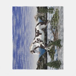 Cobertor De Velo Castanha e Pintura Branca em Neve