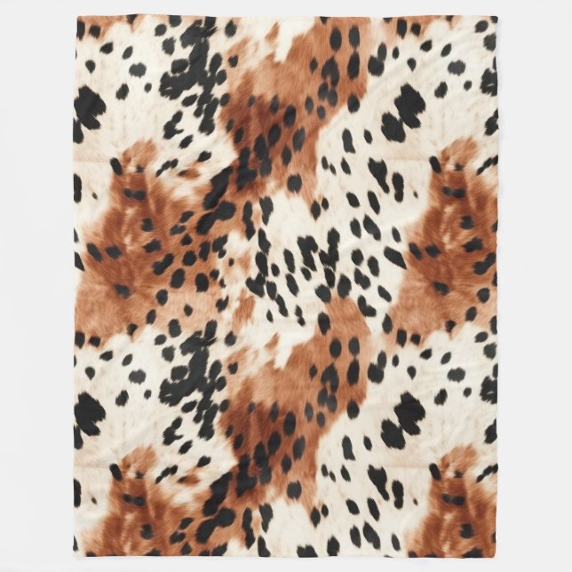 Cobertor De Velo Castanho-Creme-Animal Cowhide (Frente)