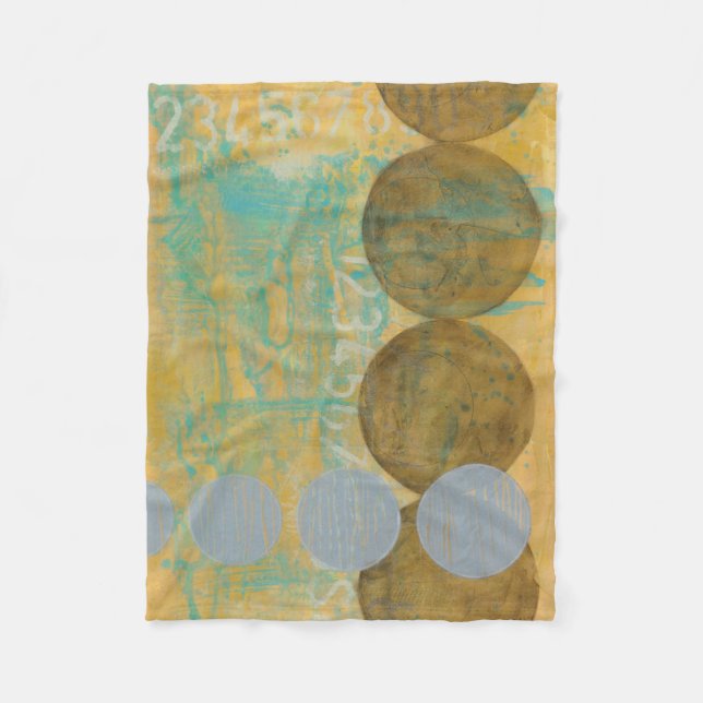 Cobertor De Velo Castanho Escuro e Círculos de Cinza com Números (Frente)