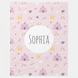 Cobertor De Velo Castelo de Princesa Rosa, Arco-Íris, Padrão Coro