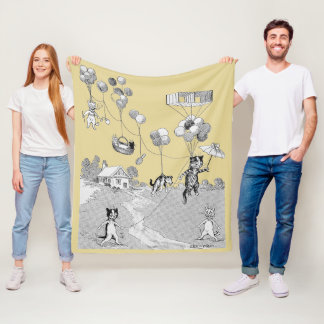 Cobertor De Velo Cat Balloon Trip, Louis Wain