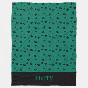 Cobertor De Velo Cat Blanket Paws Personalizado Nome Floresta Verde