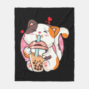 Cobertor De Velo Cat Boba Tea Bubble Tea Anime Kawaii Neko Kids Tea