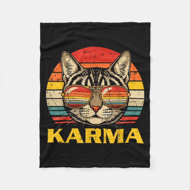 Cobertor De Velo Cat Face Sungles Karma Funny Kitten Kitty Men Wome (Frente)