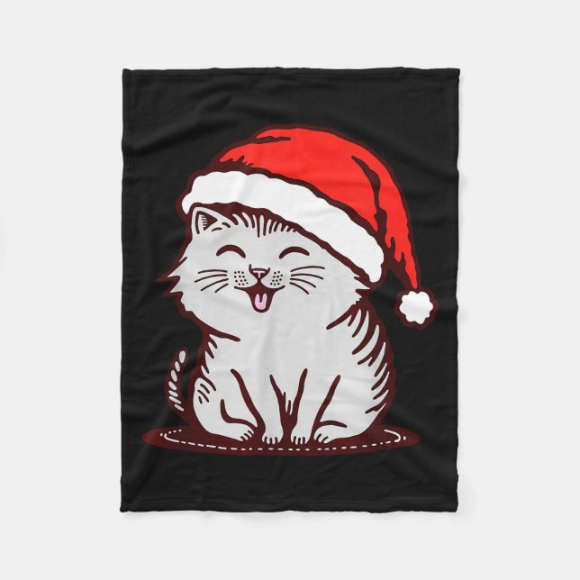 Cobertor De Velo Cat In A Santa Hat  (Frente)