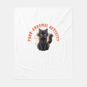 Cobertor De Velo Cat Lover Halloween Purr-anormal Atividade Spooky