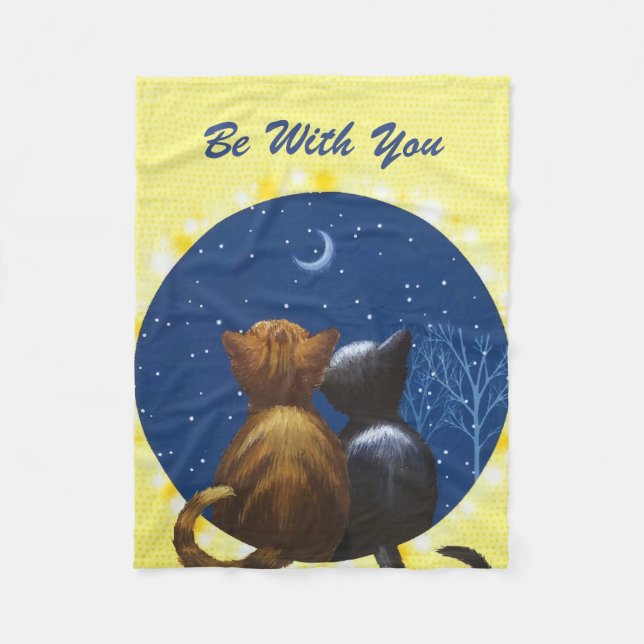 Cobertor De Velo Cat Moon Love Be With You (Frente)