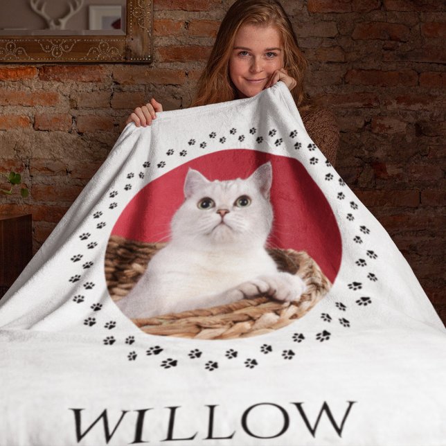 Cobertor De Velo Cat Photo Blanket - Presente personalizado de Pet  (Criador carregado)