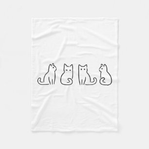 Cobertor De Velo Cat Posse Cat Lover Arte Minimalista
