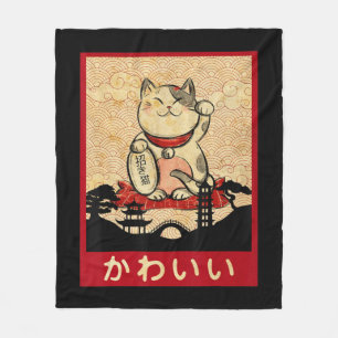 Cobertor De Velo Cat Ramen Bowl Anime japonês Noodles Kawaii Neko