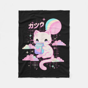Cobertor De Velo Cat Strawberry milk Anime 90 s Japão Cat