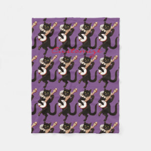 Cobertor De Velo Cat tocando Banjo Thunder_Cove