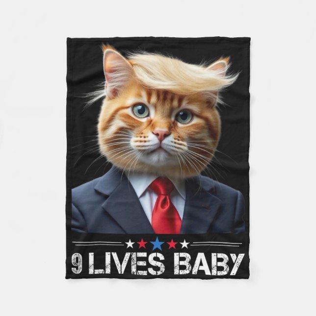 Cobertor De Velo Cat Trump 9 Lives Ba1Memória Trump (Frente)