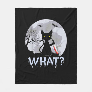 Cobertor De Velo Cat What_ Murderous Black Cat Com Knife Halloween