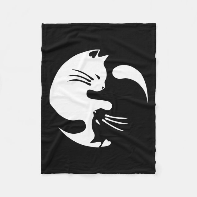 Cobertor De Velo Cat Yin Yang Peace Loving Interconnected Gift Idea (Frente)