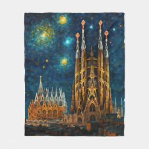 Cobertor De Velo Catalan Starry Night Gaudí encontra Van Gogh