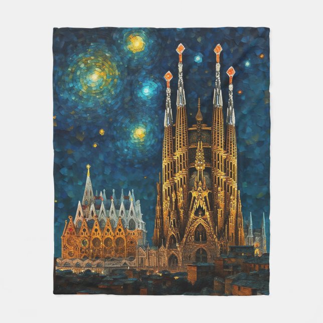 Cobertor De Velo Catalan Starry Night | Gaudí encontra Van Gogh (Frente)