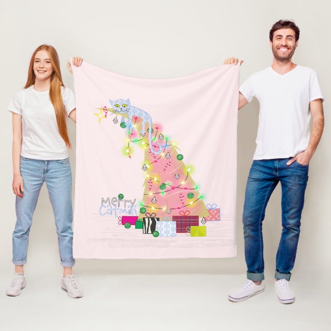Cobertor De Velo Catmas Tree Christmas Fleece Blanket (In Situ)