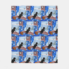 Cobertor De Velo Cats de inverno Neve Negra Ginger Tablet