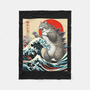 Cobertor De Velo Catzilla Cat Arte Japonesa Bonita presentes Para H