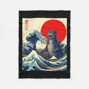 Cobertor De Velo Catzilla Cat Arte Japonesa Bonita presentes Para H