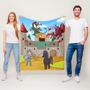 Cobertor De Velo Cavaleiro em Armadilha brilhante e Dragões Bobos