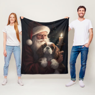 Cobertor De Velo Cavaleiro Rei Com Papai Noel Natal Festivo