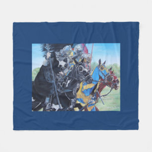 Cobertor De Velo cavaleiros medievais jorrando em cavalos arte hist