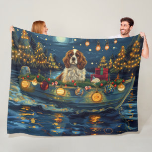 Cobertor De Velo Cavalier King Charles Christmas Voyage