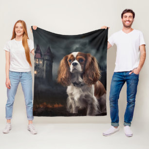 Cobertor De Velo Cavalier King Charles Spaniel Halloween Assustador
