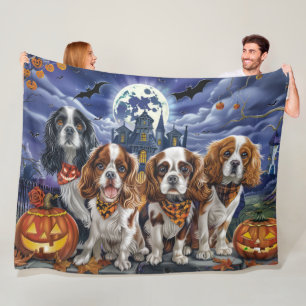 Cobertor De Velo Cavalier King Charles Spaniel Halloween Spooky