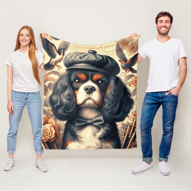 Cobertor De Velo Cavalier King Charles Spaniel Painting (In Situ)