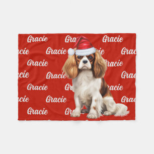 Cobertor De Velo Cavalier Spaniel Dog com o nome Patterno Natal